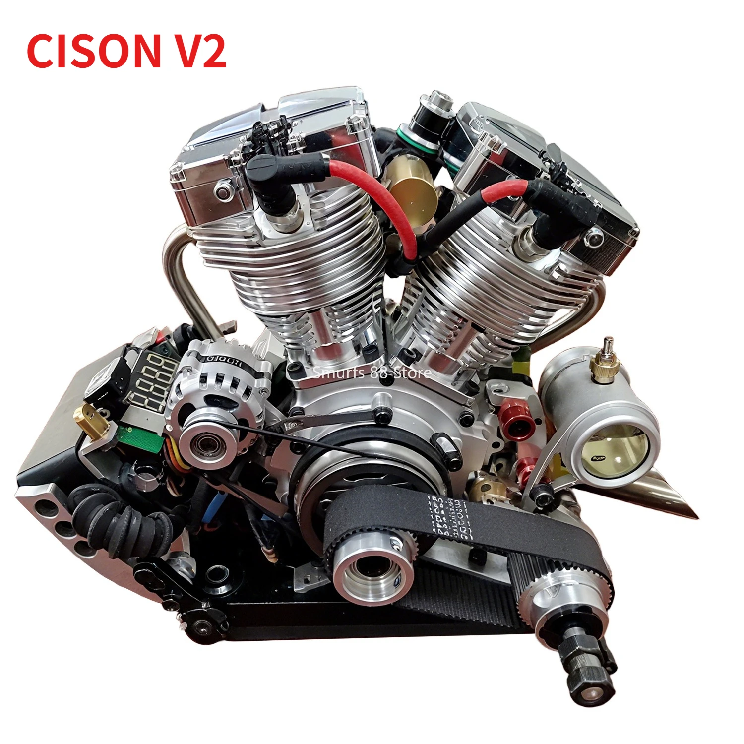 

CISON V2 Engine Model Modified Version Methanol Engine Suitable for RC Car Modification Toys Can Be Started with Display