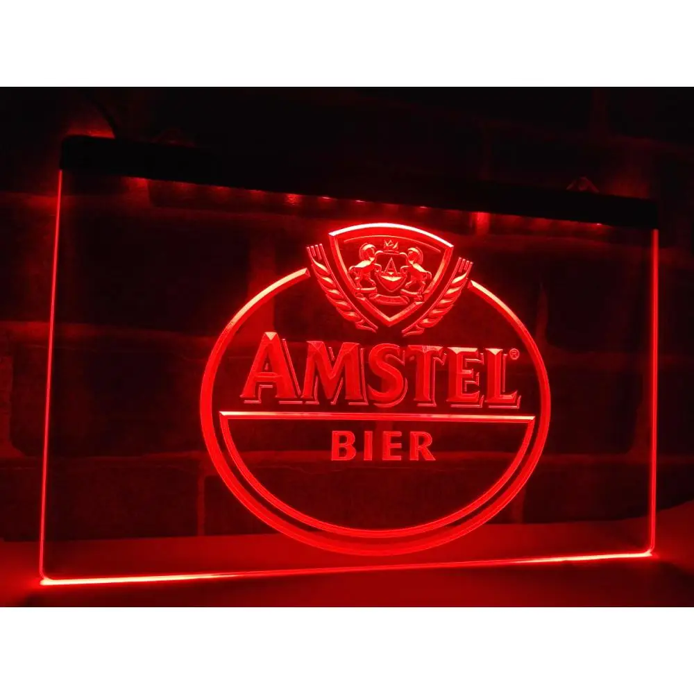 Amstel-letrero de neón LED Retro Para Bar, decoración del hogar con placas Vintage y carteles para habitación, oficina, granja