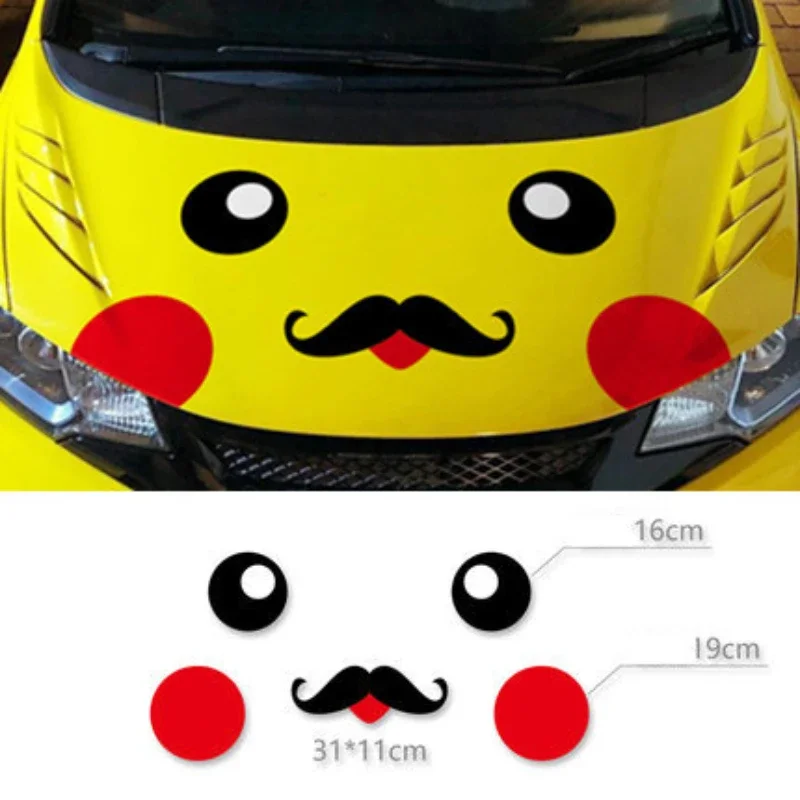 Pokemon Car Hood Decoration Sticker Cartoon Pikachu Expression Sticker Animation Peripheral Children\'s Toys Birthday Gift