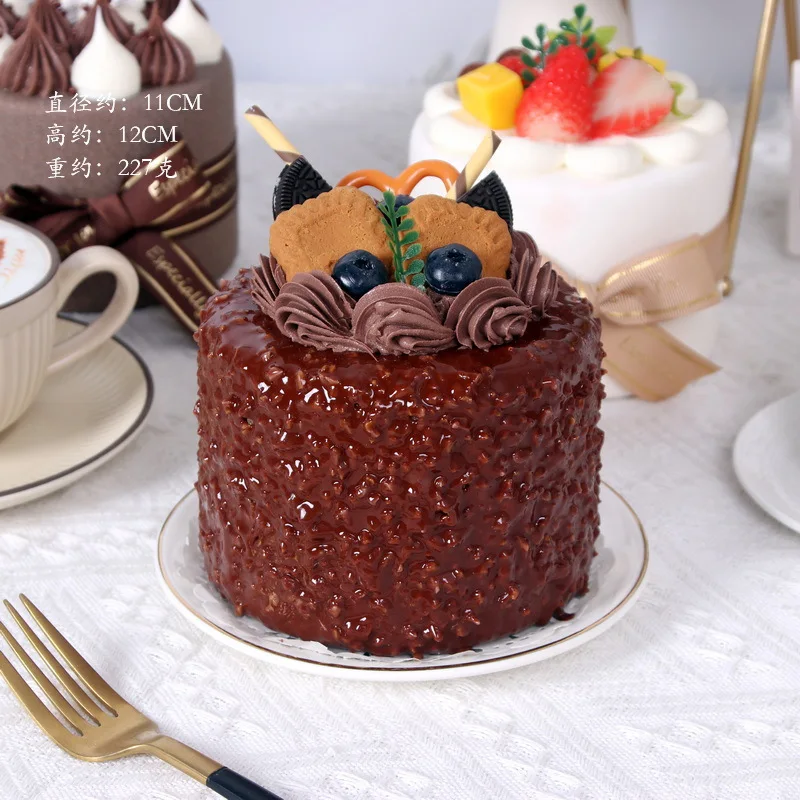 4Inch Simulation Birthday Cake Model Fake Fruit Cream Cake Photography Props Birthday/Wedding Party Dessert Ornaments Home Decor