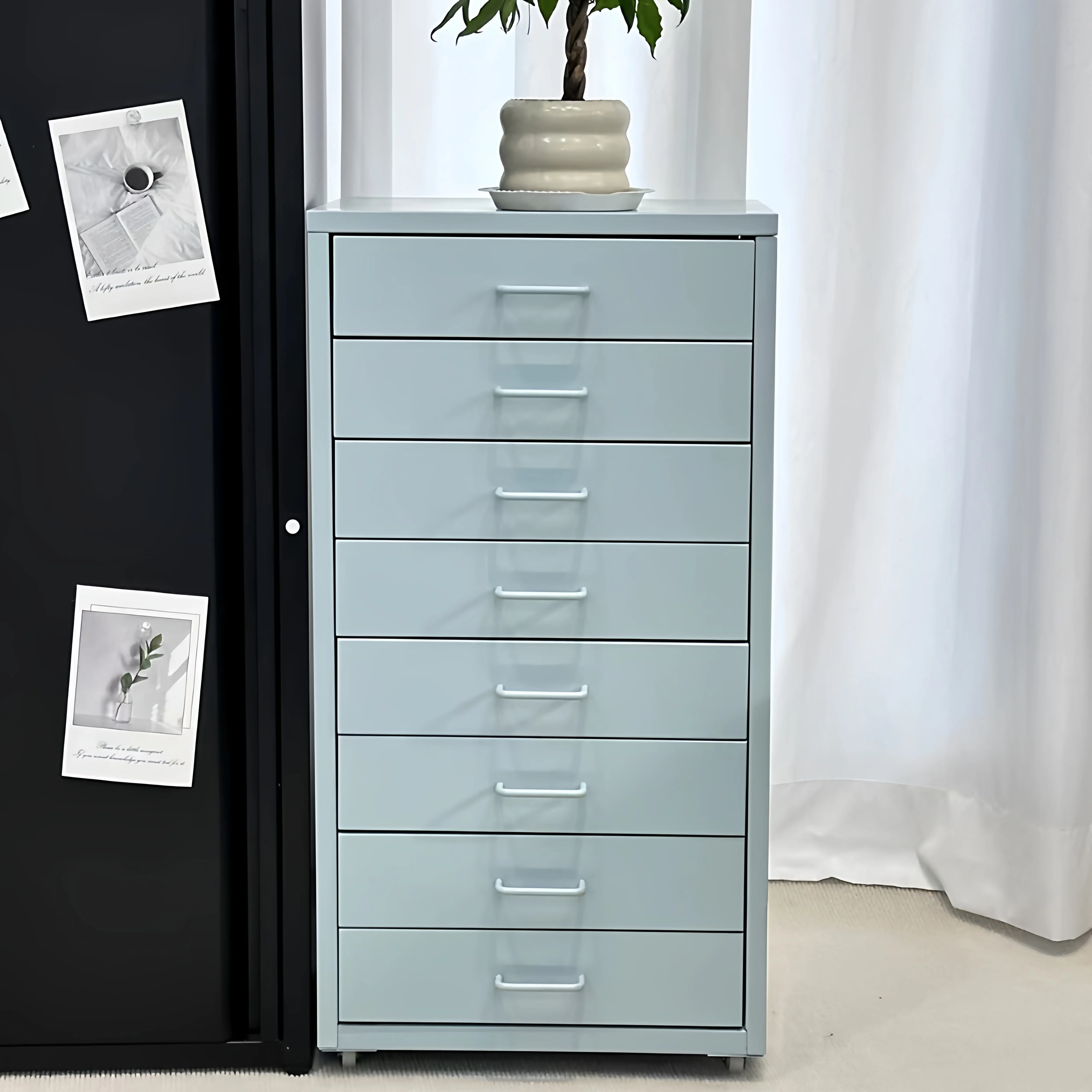 

Drawer storage cabinet, Helmer classification seam , wrought iron bedside table