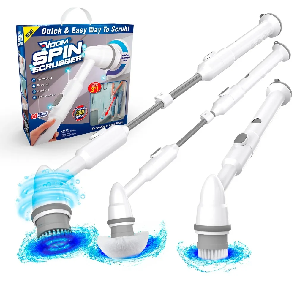2025 Voom ®   Spin Scrubber Spazzola per pulizia senza fili Spazzole potenti, resistenti e multiuso ricaricabili