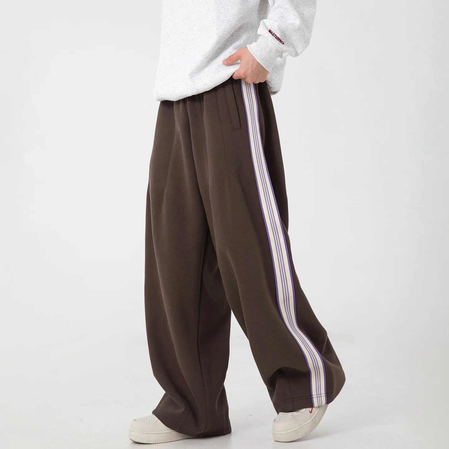 TFETTERS Herbst Winter männer Casual Hosen 2025, Neue Mode Nähen Design Jogginghose Männer Elastische Taille Lose Fitness Hosen