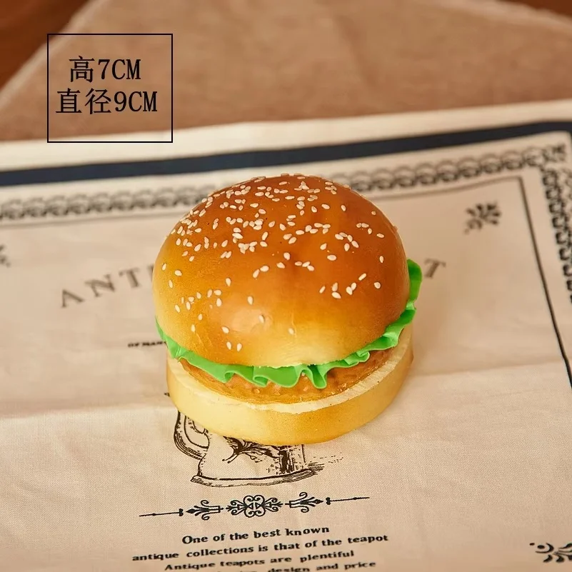 Simulated Food Model Hamburger Bread Toys Food Props Model Window Ornament Artificial Food Fake Food Artificial Hamburger