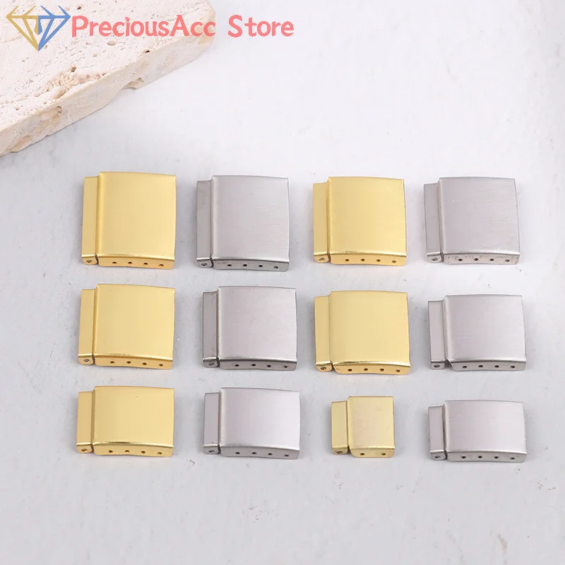 1Pc Steel Bracelet Clasp Extender, 12-22mm Watch Strap Adjustment Link in Silver or Gold Finish, Repair Accessory for Bands