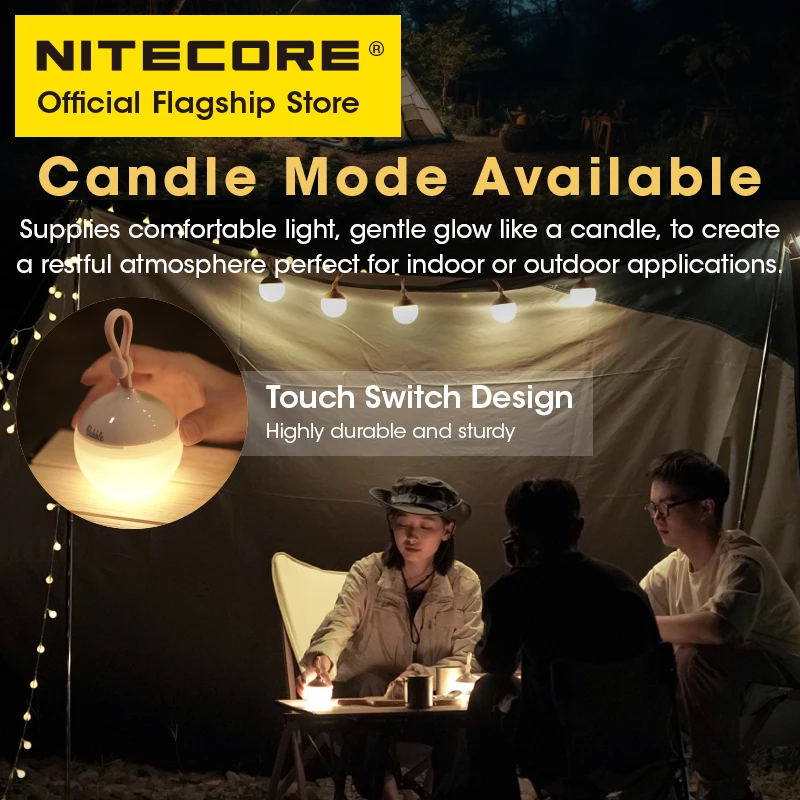 NITECORE Bubble Camping Lantern Read Table Night Light 100 Lumen Portable LED DIY Detachable Lamp Shade Emergency Tent Lamps