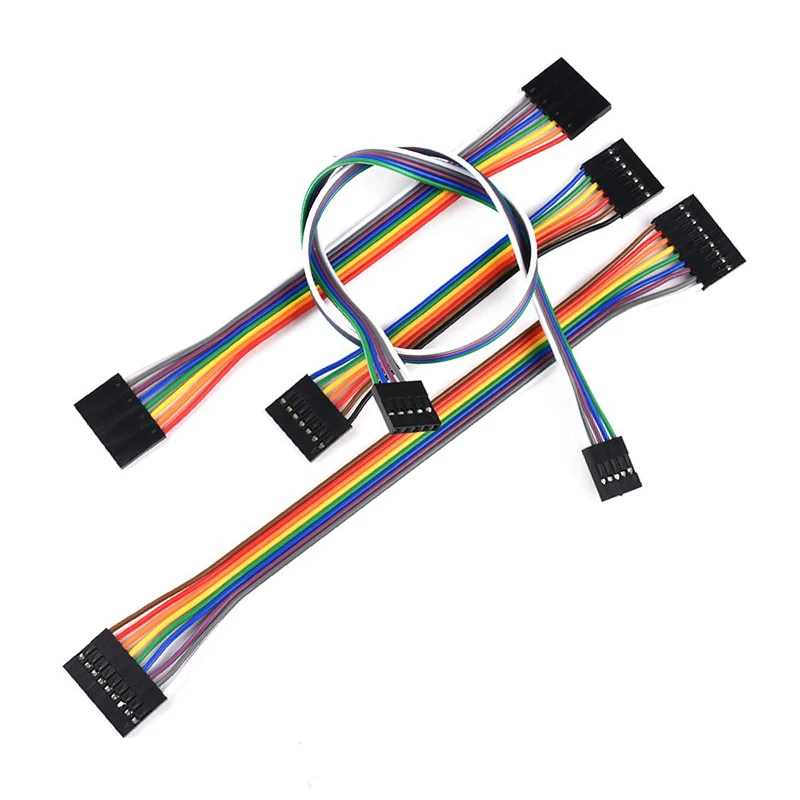 5PCS 2.54MM Dupont Line Female To Female 1P 2 3 4 5 6 7 8 9 10 Pin Dupont Cable Connector JUMPER CABLE WIRE FOR PCB