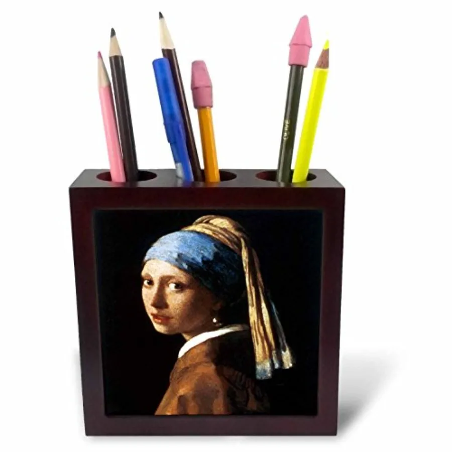 

ph_128108_1 Girl with a Pearl Earring by Jan Vermeer Tile Pen Holder, 5"