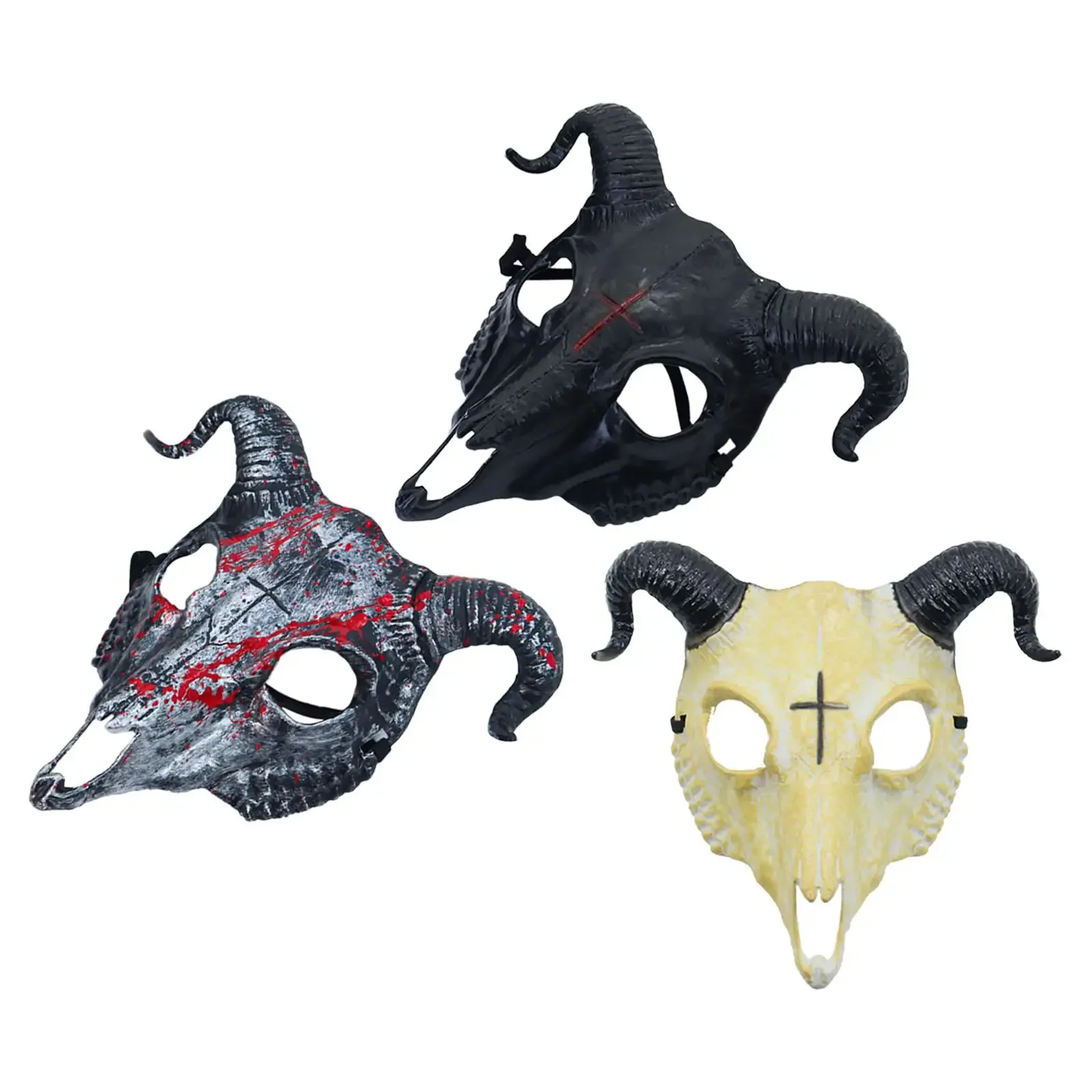 Halloween Mask Supplies Decor Headgear Novelty Creative Goat Skull Mask for Festival Photo Props Nightclub Role Playing Party