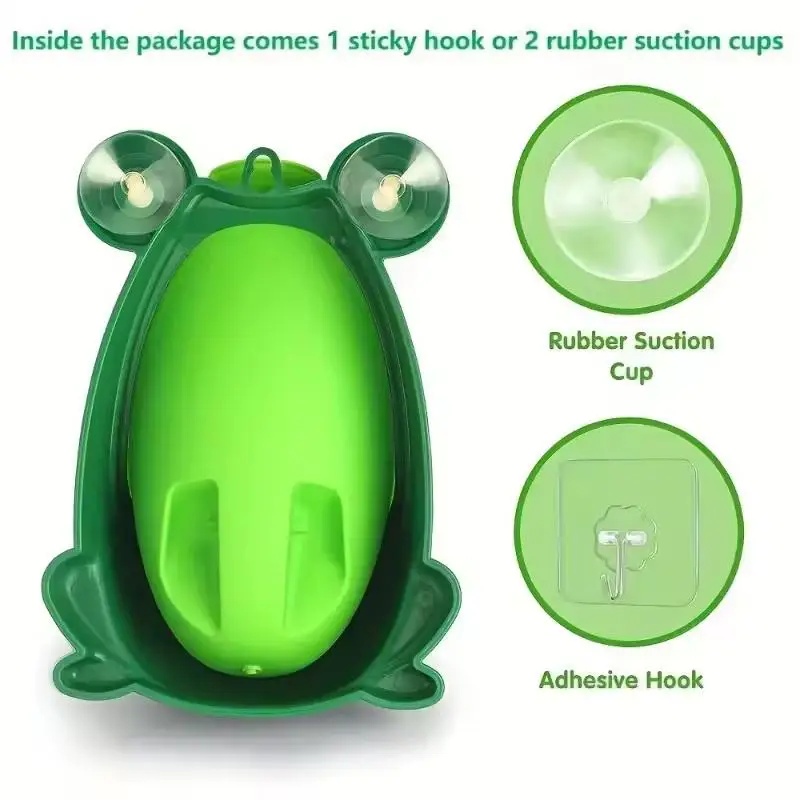 Frog Potty Training For Boys With Fun Target Game, Wall-Mounted Pee Trainer For Easy & Clean Learning