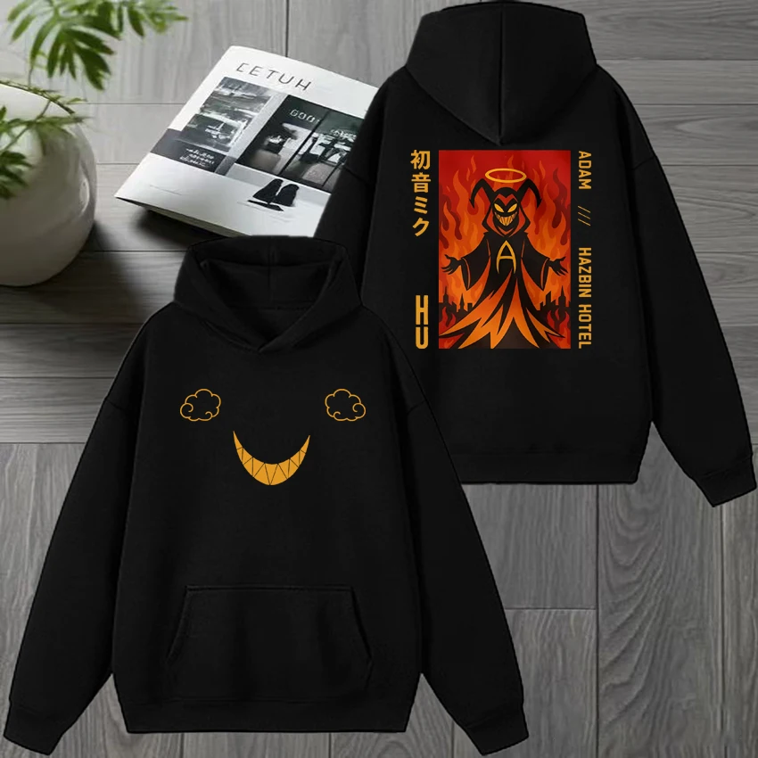 

Hot Sale Hazbin Hotel Autumn Winter Double Sided printed streetwear Men women Cartoon harajuku Hoodie Unisex Fleece pullovers