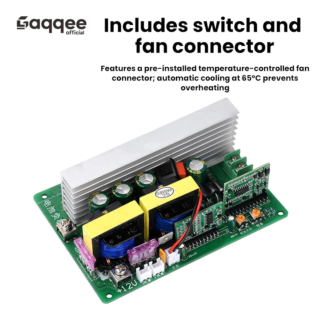 500W DC 12-14.5V to AC 220V Wave Inverter Module With Switch And Fan Interface Correction DC-AC Boost Transformer Module