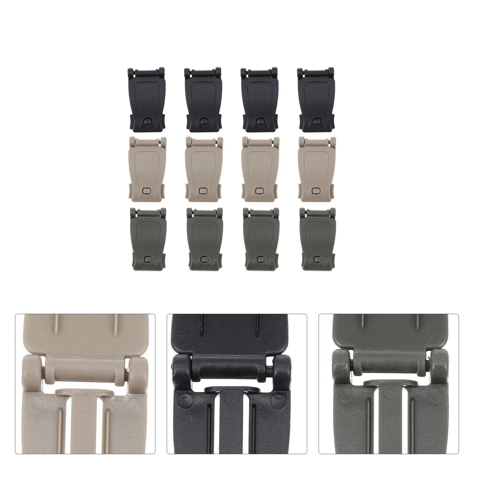 

12 шт. Соединители для строп рюкзаков: Надежные фиксирующие пряжки для активного отдыха, кемпинга, походов, альпинизма, бега, клипсы для строп