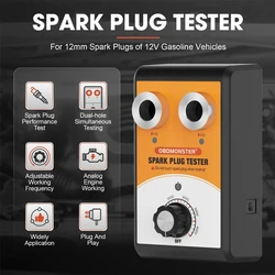 Car Spark Plug Tester Double Hole 12V Ignition Plug Analyzer Car Engine Ignition Coil Tester Diagnostic Tool Freeshipping