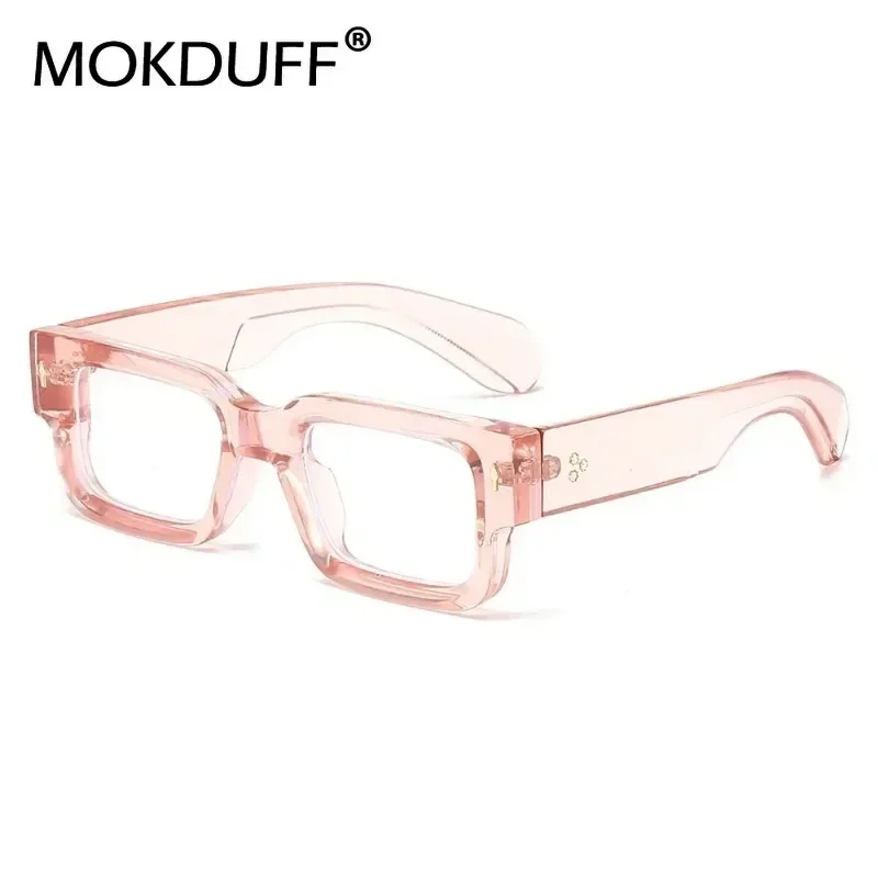 Vintege Computer Glasses Frame Women Men Rectangle Eyewear Blocking Glasses Rivets Eyeglass Thick Frame Anti Blue Light Glasses