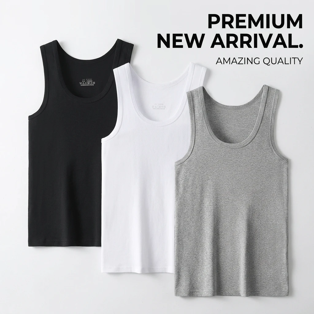 Sleeveless Undershirt - 남성용 탱크탑 100% 순면 언더셔츠 민소매