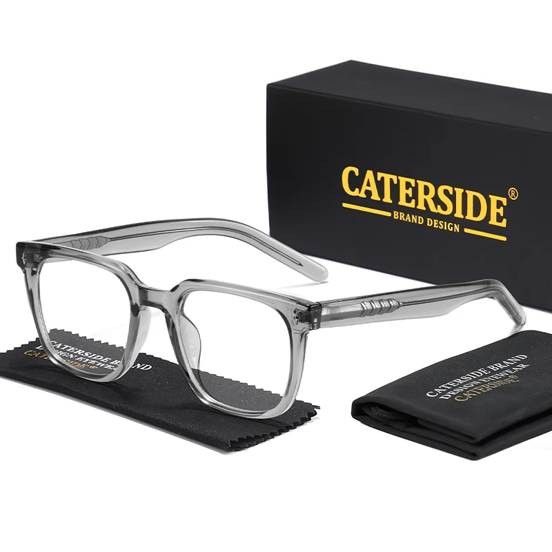 CATERSIDE Mode Herren Quadratische Brillengestell Tr-90 Rahmen Anti Blaues Licht Brillen Damen Täglich Einfache Dekorative Brillen – Detail 5