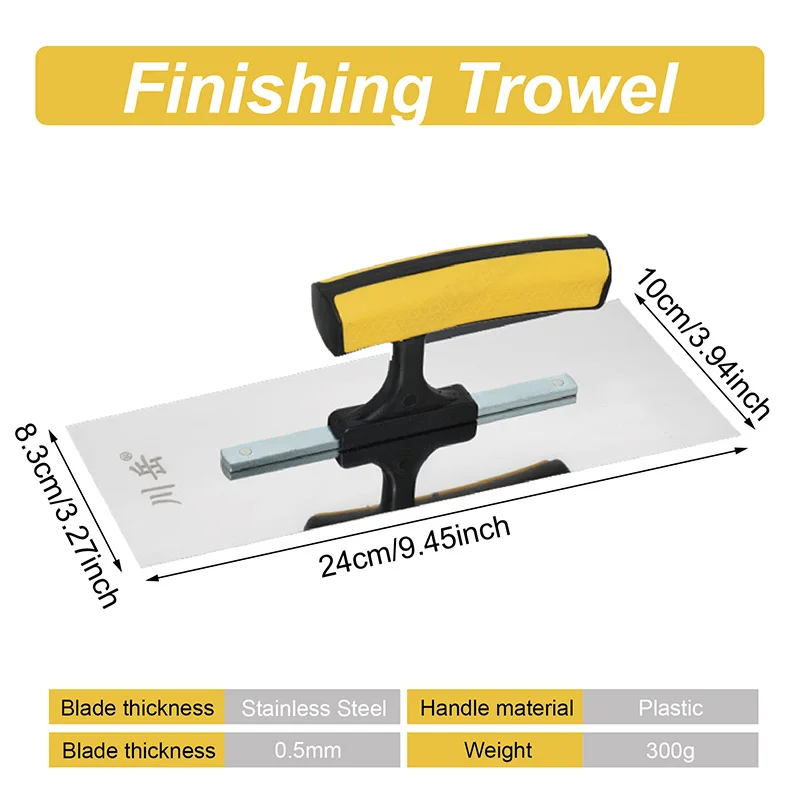 Stainless Steel Plastering Trowel Concrete Finishing Wall Scraper Spatula Blade 24/30cm Hand Tools For Construction