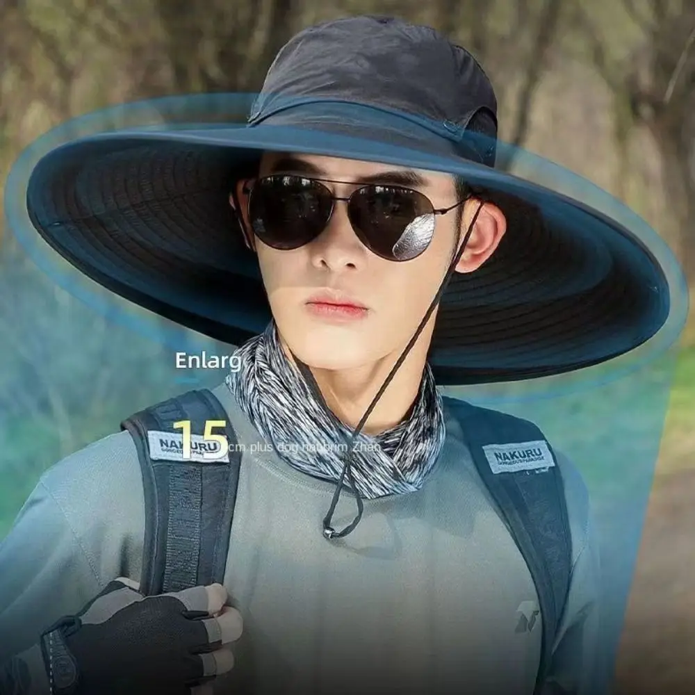 

Элегантная мужская панама с широкими полями, полиэстер, анти-УФ-женская пляжная шляпа, сетчатая дышащая солнцезащитная шляпа для верховой езды