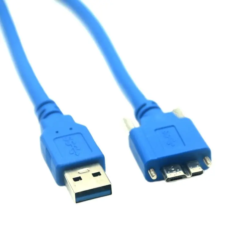Cable de extensión USB 3,0 tipo A macho A Micro B macho para cámara, Cable USB 3,0 AM/MicroB de 1M, 1,5 M, 2M, 3M con tornillos de bloqueo