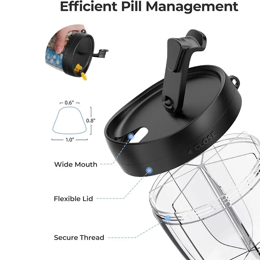 

with 7 Large Compartments Pill Dispenser with Anti-Mixing Design Portable Pill Container BPA-Free Pill Bottle Organizer