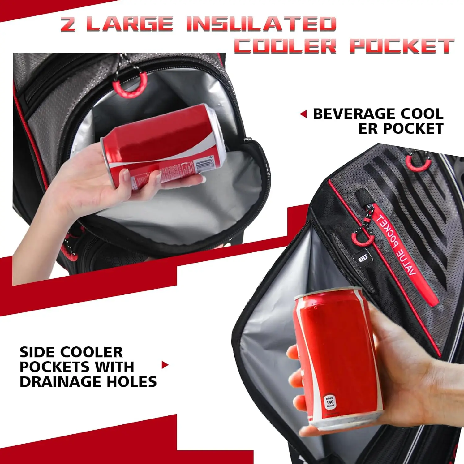 Golf Cart Bag 14 Way Organizer Divider Top with Handles Cooler Valued Pocket and Rain Cover Super Light Design New Version 1.0