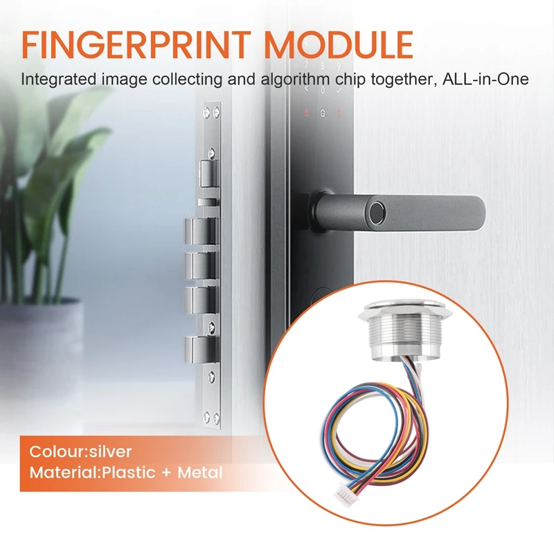 R503 Cirkelvormige Ronde Rgb Ringindicator Led-Controle Dc 3.3V Mx 1.0-6Pin Capacitieve Vingerafdrukmodule Sensorscanner