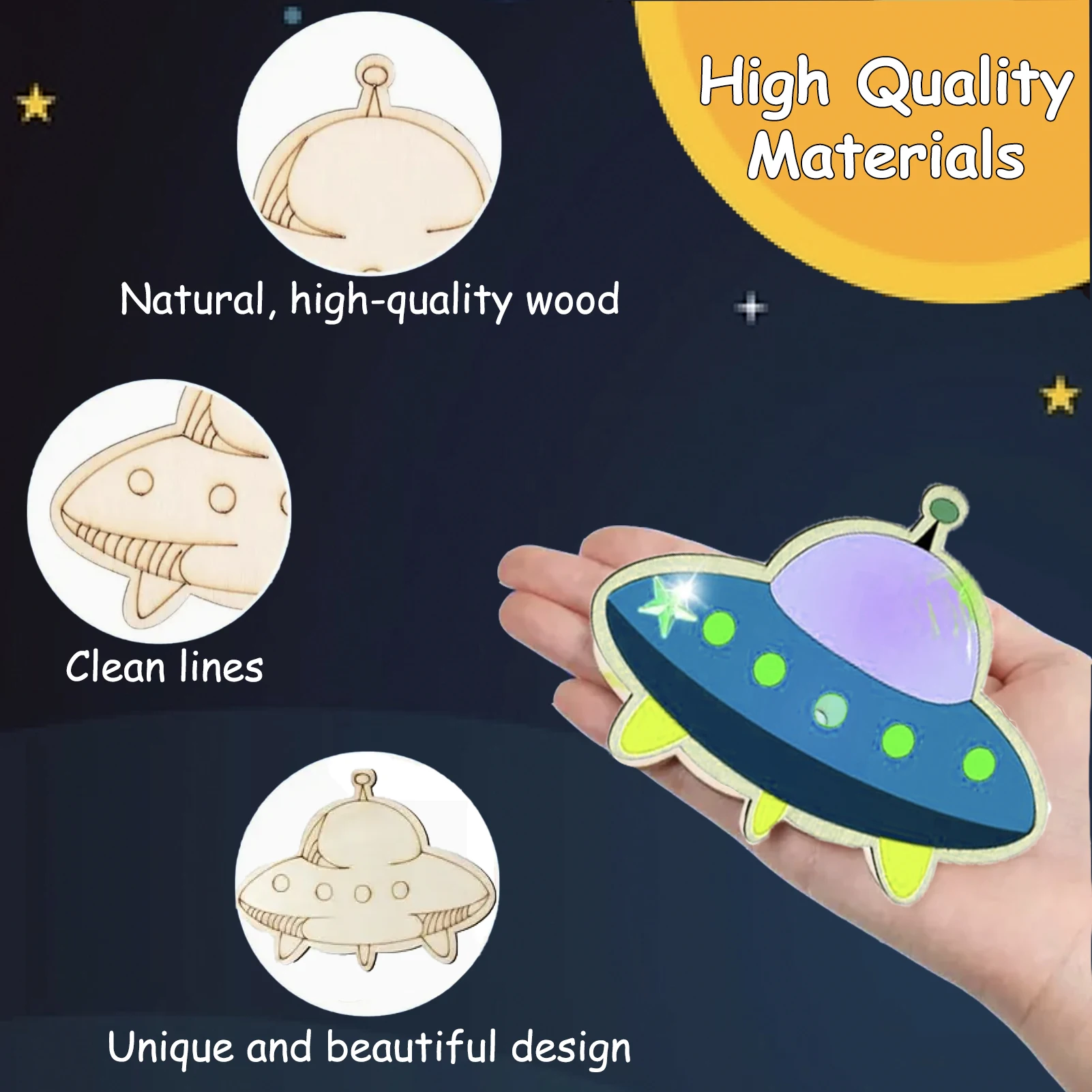 234PCS 우주 테마 나무 DIY 핸드메이드 세트, 우주 핸드메이드 세트, 생일 핸드메이드 세트, DIY 핸드메이드 세트, 공예 세트