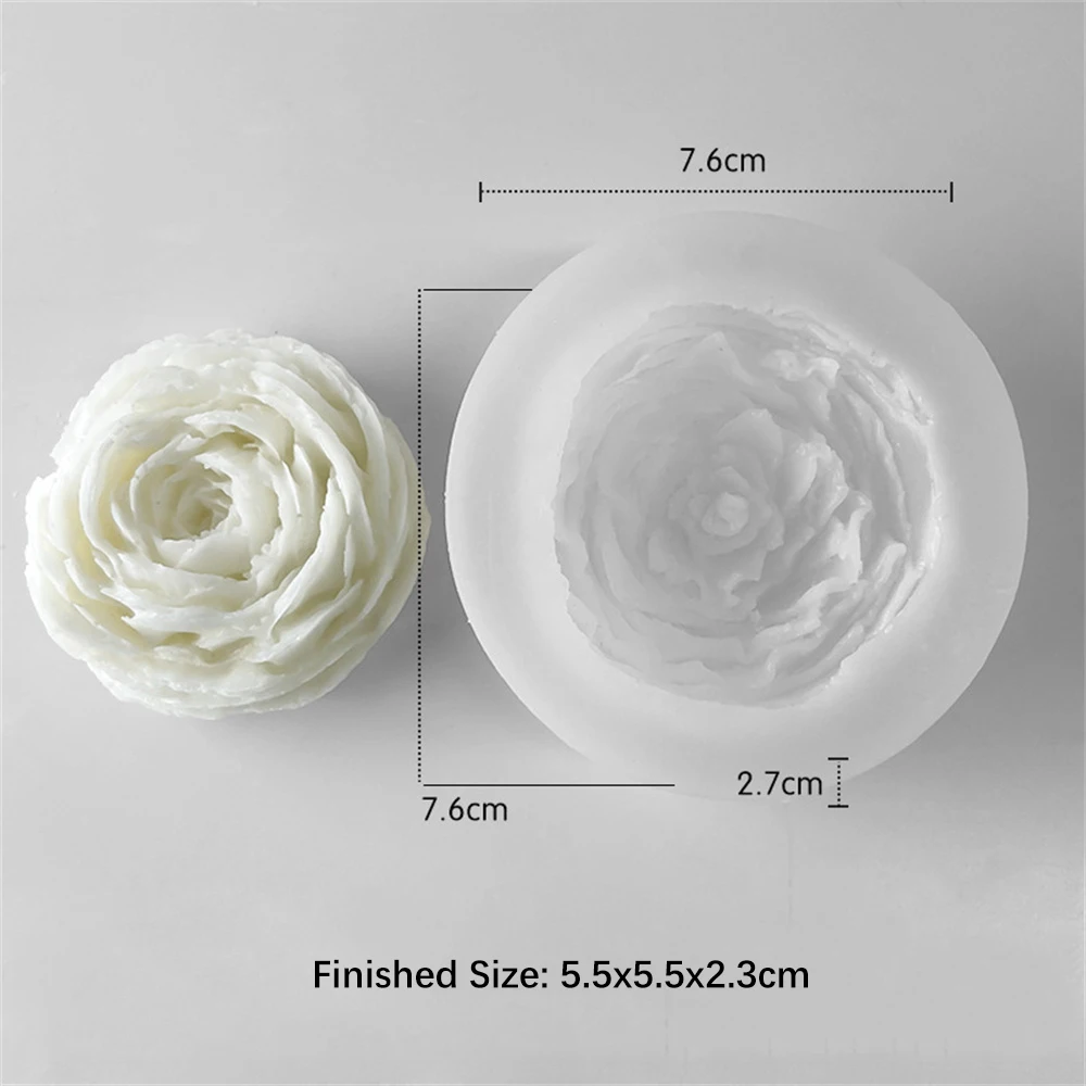 Rose Candle Mold Silicone Flower DIY Handmade Aromatherapy Plaster Resin Soap for Candle Making Tools Home Decor Kit Gifts
