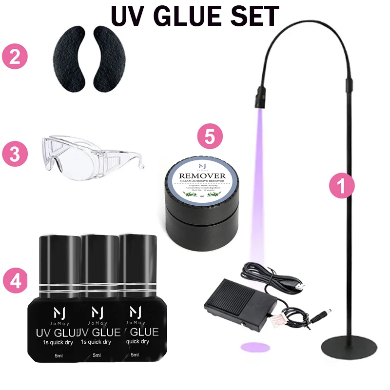 JOMAY UV Glue For Eyelash Extension UV Lamp Lash Adhesive Waterproof and oil proof UV Pads Glue For Lash Extension Suppllies