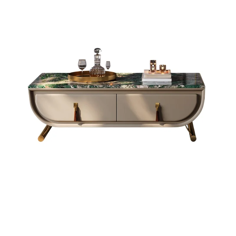 LMM light luxury coffee table living room fashion marble oval tea machine table