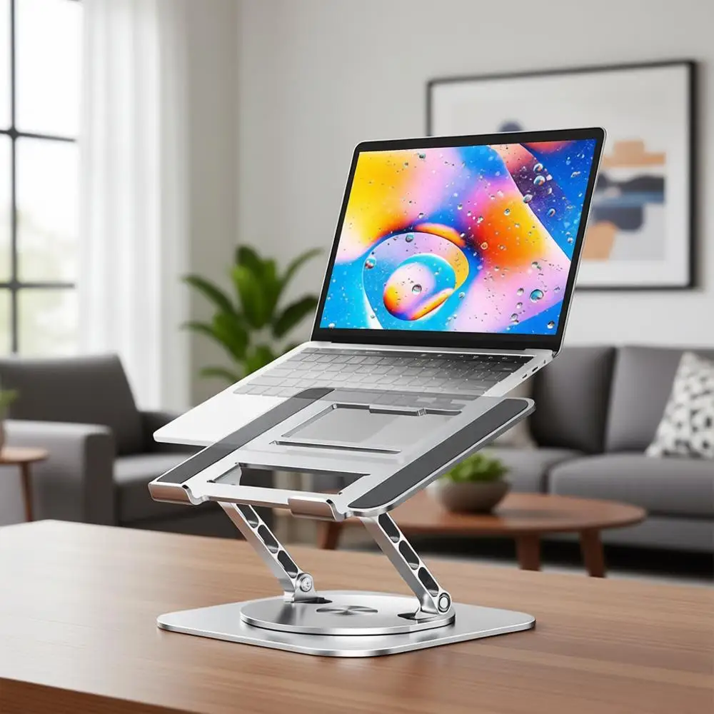 

360° Rotating Laptop Stand, Adjustable Ergonomic Holder for 10-17 Devices