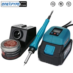 MINI Electric Soldering Station Digital Electronic Welding Iron Portable with Cleaning Ball For Makita 18V Battery