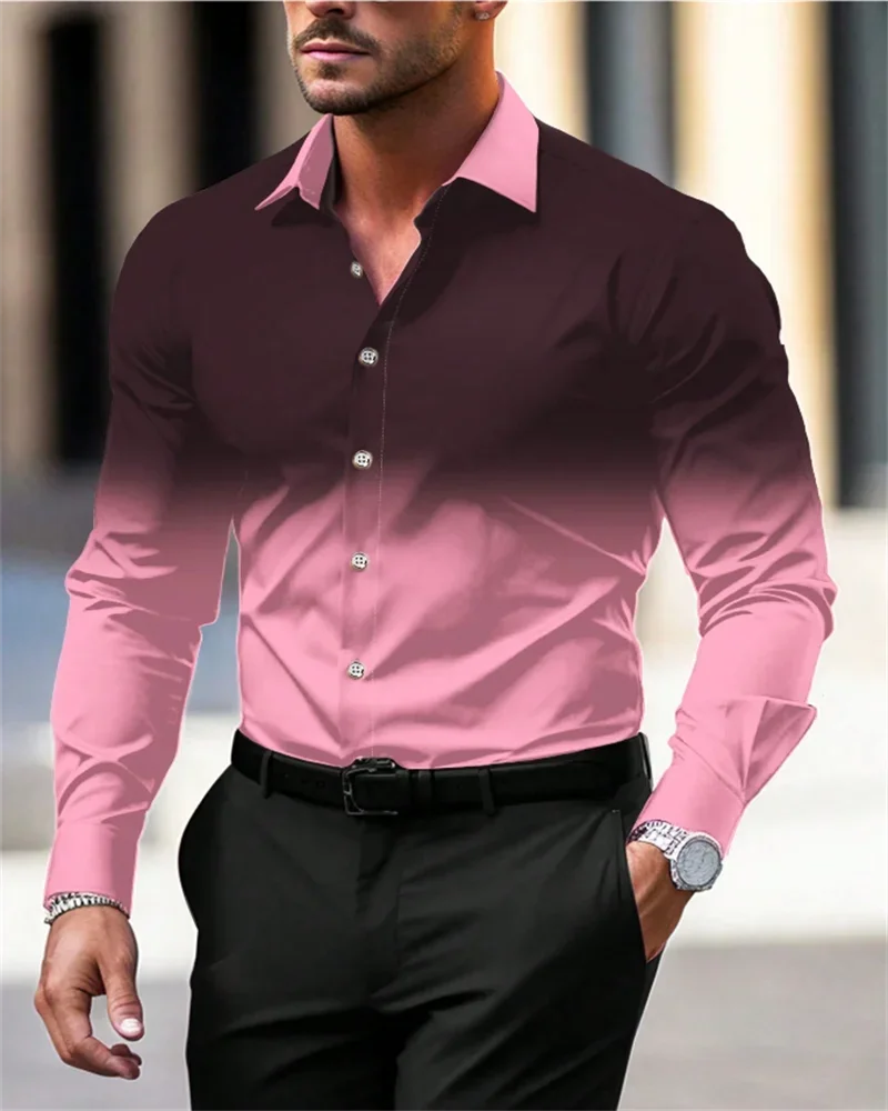 

Hawaiian Shirt Men Degraded Soft and Comfortable Clothes Fashion Button Design High Quality Casual Tops Summer and Spring Clothi