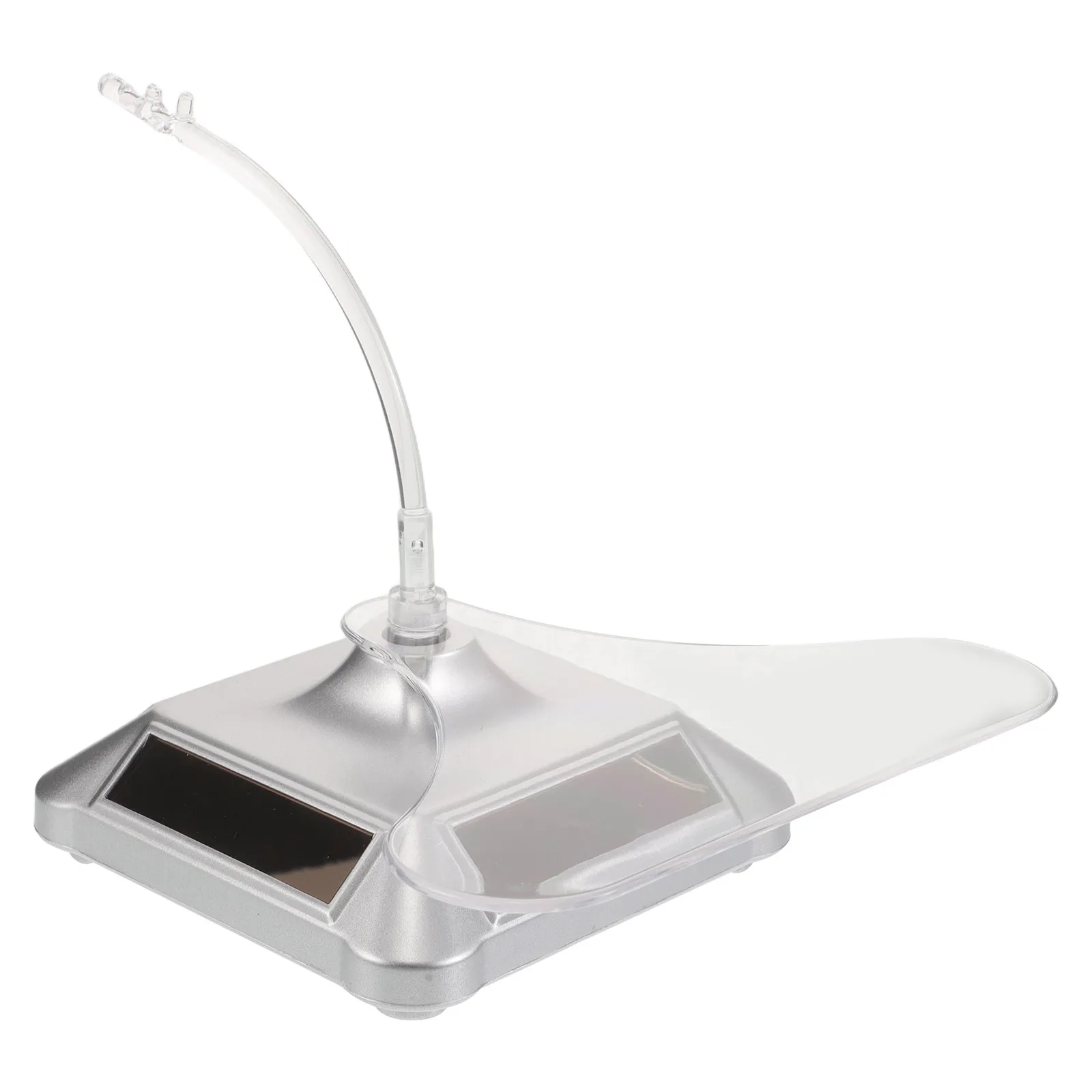 

Solar Powered Rotating Display Turntable Stand 360 Degree Motorized Revolving Platform for Eyeglasses Jewelry Watches Silver