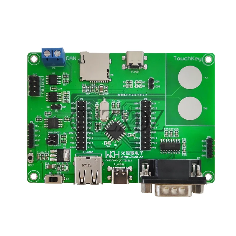 CH32F103 EVT 32-bit ARM Cortex-M3 Core, Geral MCU, USB 2.0, Touchkey, CAN I2C, USART, SPI, Módulo ADC, WCH, Classe Industrial, 2pcs por lote