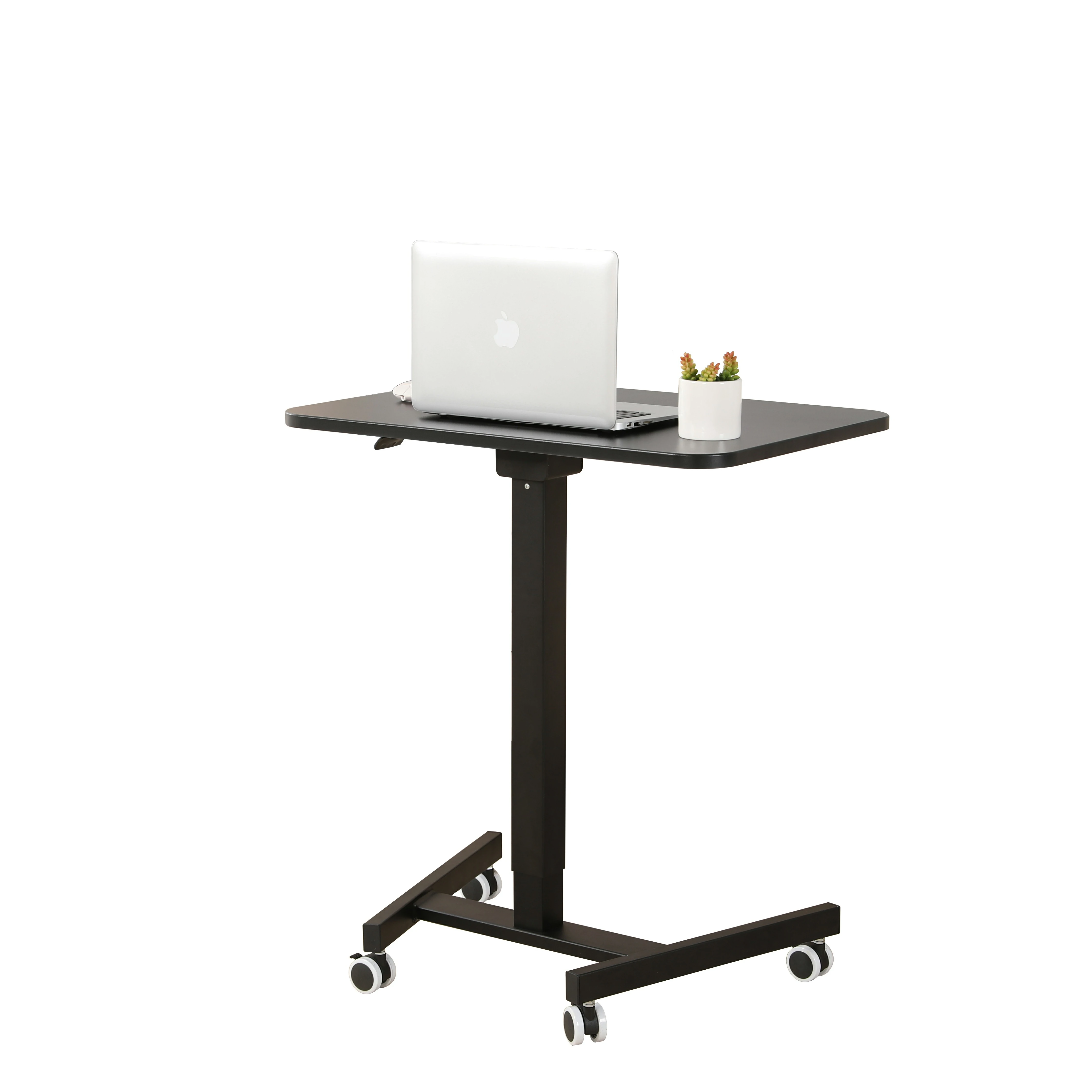 pneumatic height adjustable movable standing laptop side table