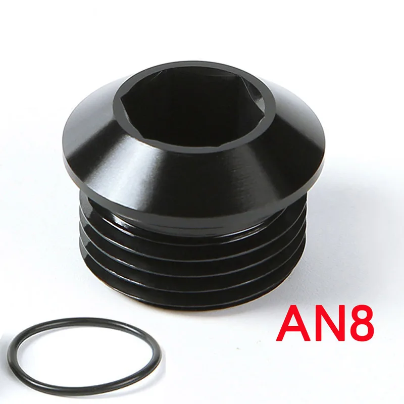 

Hexagon Head Socket Port Plug with O-Ring Aluminum AN4 AN6 AN8 AN10 AN12 AN16 AN20 Hole Plugs for Automotive Black