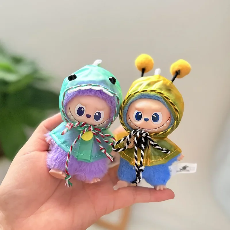 

Для 10 см Mini Labubu 4,0 булавка для серии Love Mini Labubu дождевик кукольная одежда аксессуары для Labubu Ropa