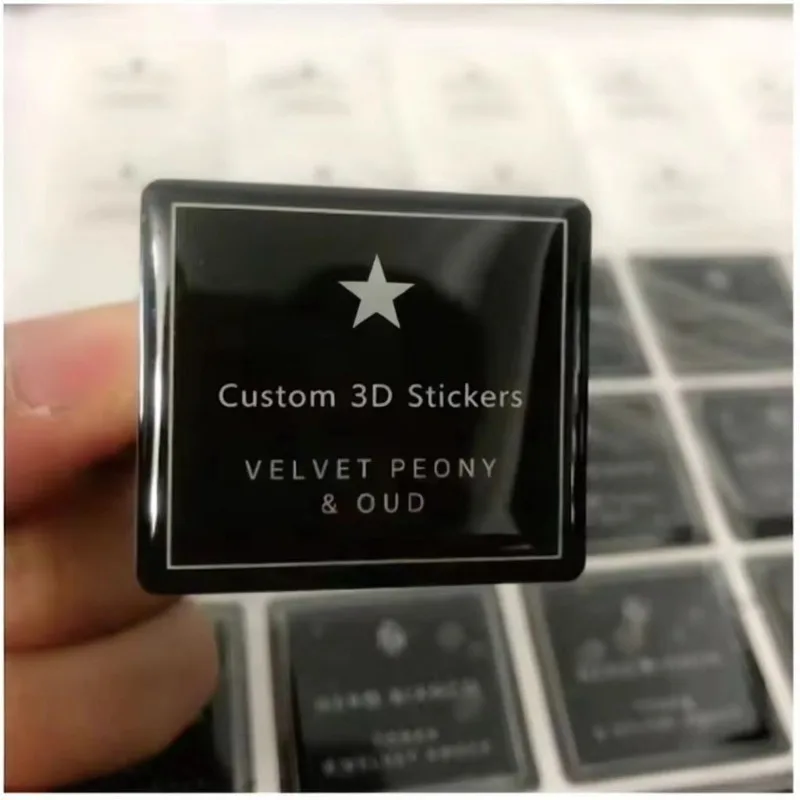 50PCS Custom dome epoxy sticker 3D gel logo crystal label transparent personalized vinyl self-adhesive waterproof custom NFC