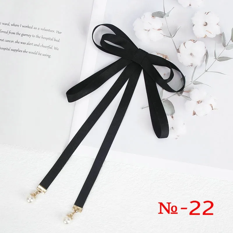 Perle Band Brosche Pin Frauen Fliege Vintage Schule Mädchen Weiß Kragen Schmuck Bowknot Shirts Krawatte Candy Farbe Rot Schmetterling – Detail 22