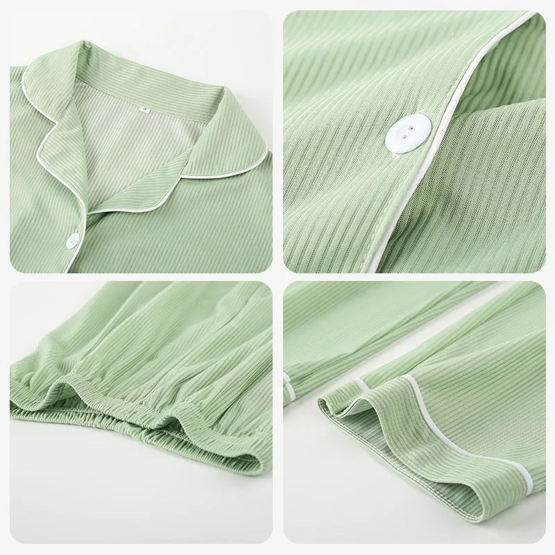 Girls 2-piece Minimalist Pajamas 2024 Spring Autumn New Cartoon Home Wear Long Sleeve Pants Women Japanese Casual Loungewear Set