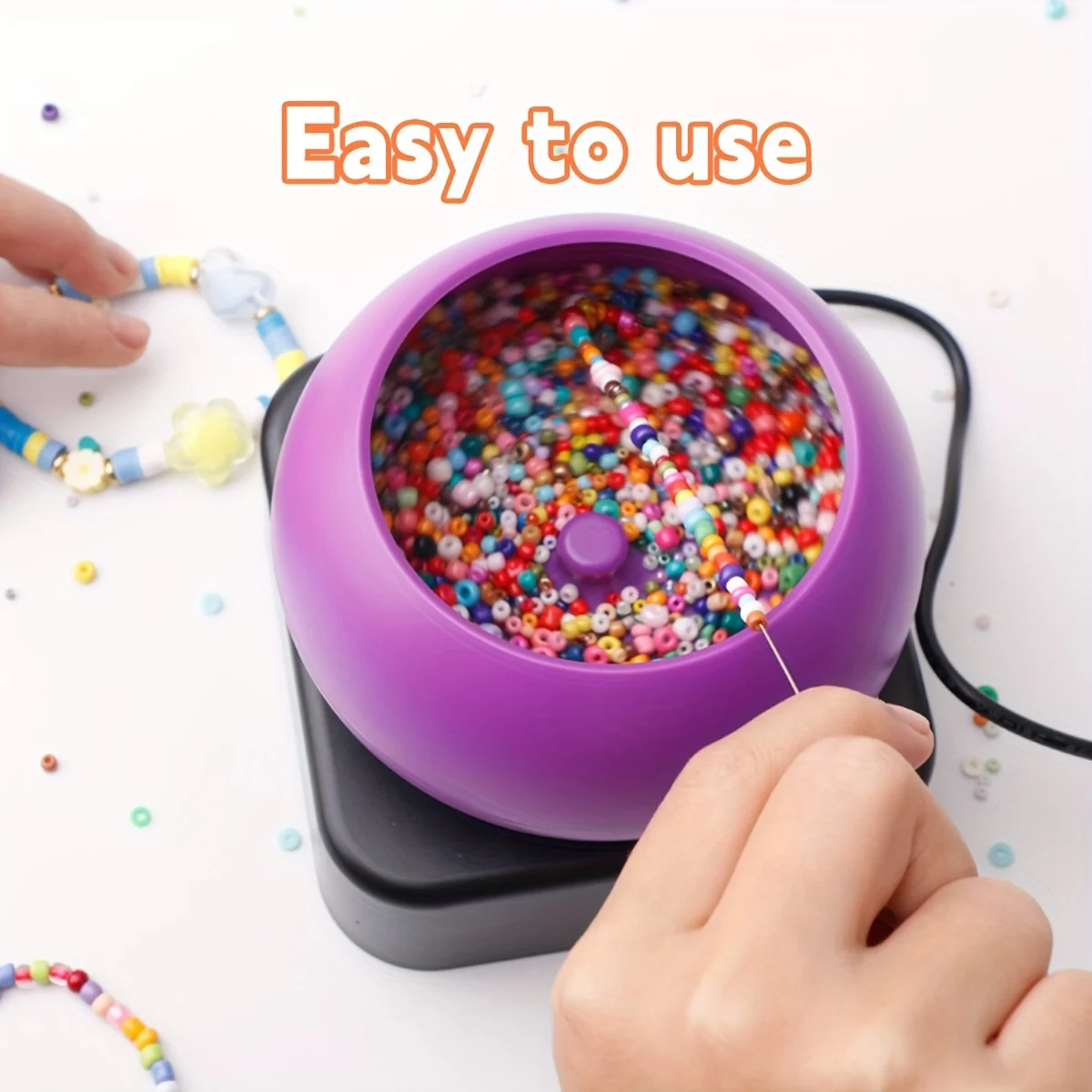 1pc Electric Beading Tool Jewelry Making Tool Threading Beads Device Craft Accessory Spinners Bead Crafting