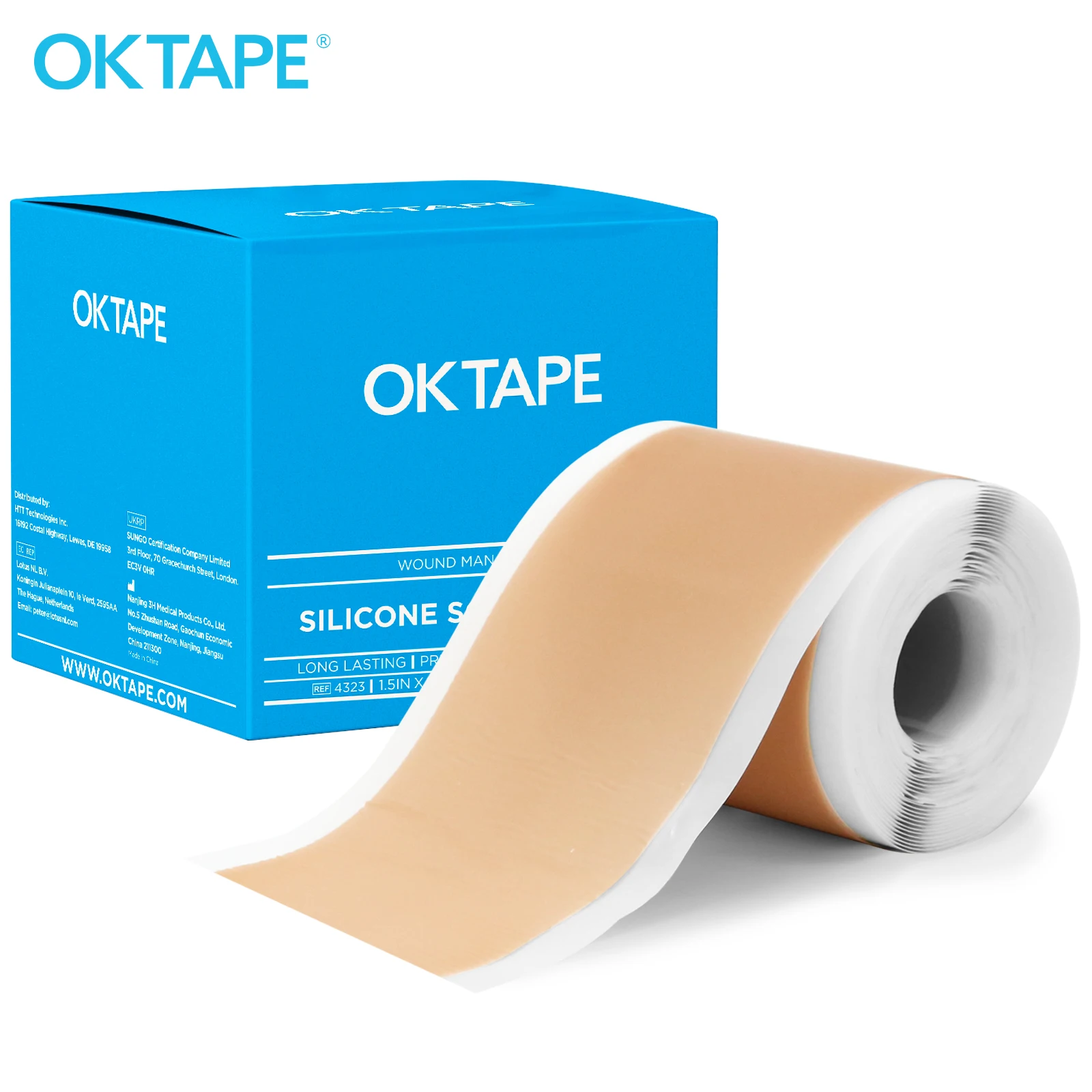 OK TAPE 1.8-3M Silicone Scar Tape Reusable Professional Scar Removal Sheets for Surgical Scar Tummy Tuck C-Section Burn Acne