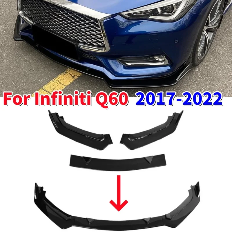 

3Pcs/set Car Front Bumper Lip Diffuser Spoiler for Infiniti Q60 2017-2022