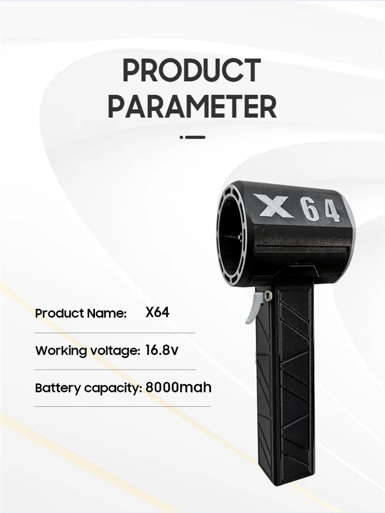 X64 carro violento ventilador, ventilador portátil Turbo Jet, motor sem escova, Superstrong instantâneo, ventilador do duto 1000W de alta potência,