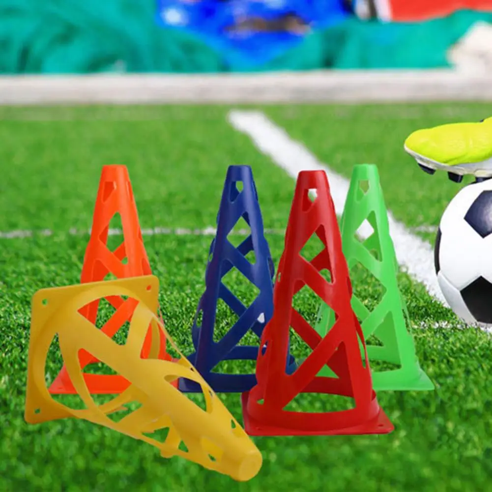 23cm Soccer Training Cone Hollow Out Sign Bucket Barrier Football Road Flat Training Cone Roller Pile Springback Marking Symbol