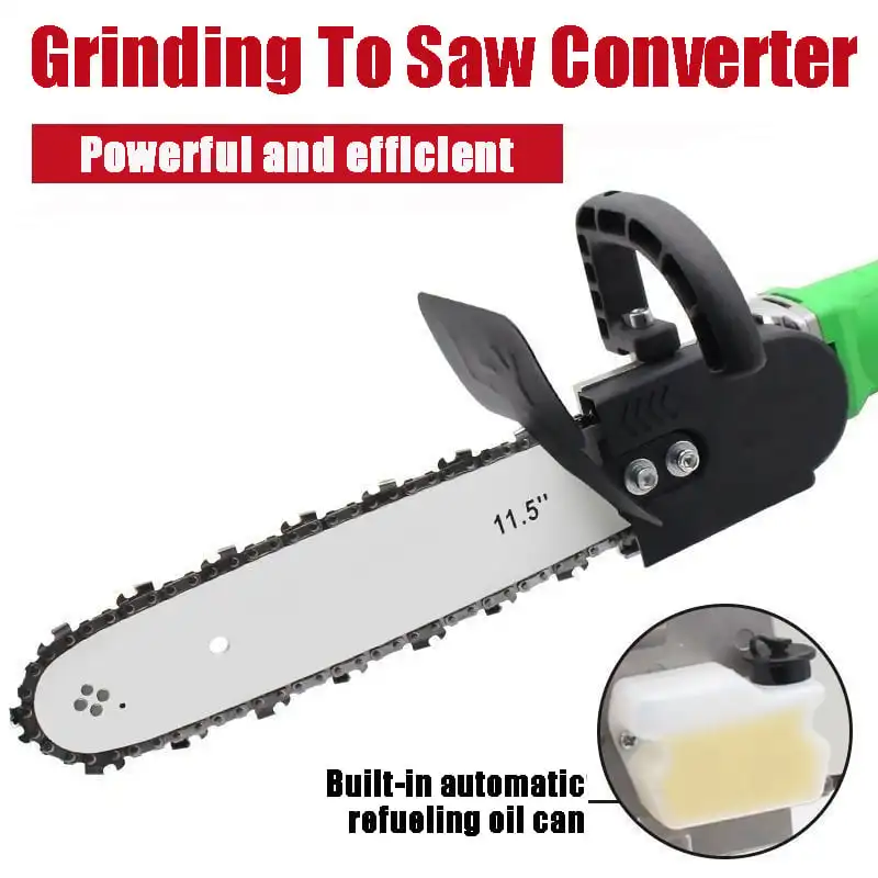 12/16 Inch Electric Saw Bracket Set M10 Angle Grinder Converted to Electric Chainsaw Adapter Tool Portable Conversion Head Kits