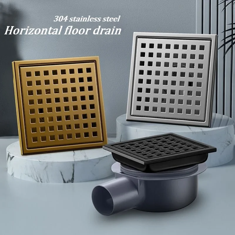 304 stainless steel floor drain,large displacement square translation side drain, European-style same-layer drainage floor drain