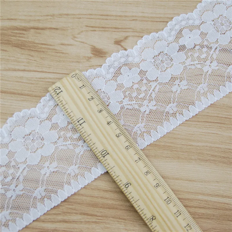 65mm poliestere pizzo Trim tessuto bianco accessori per cucire panno abito da sposa decorazione nastro forniture artigianali 50yards L9614